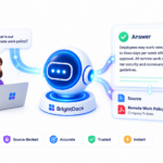 An employee uses an AI assistant to get an answer supported by company document sources.