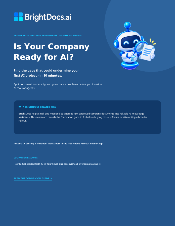 Cover of the free BrightDocs AI Readiness Scorecard